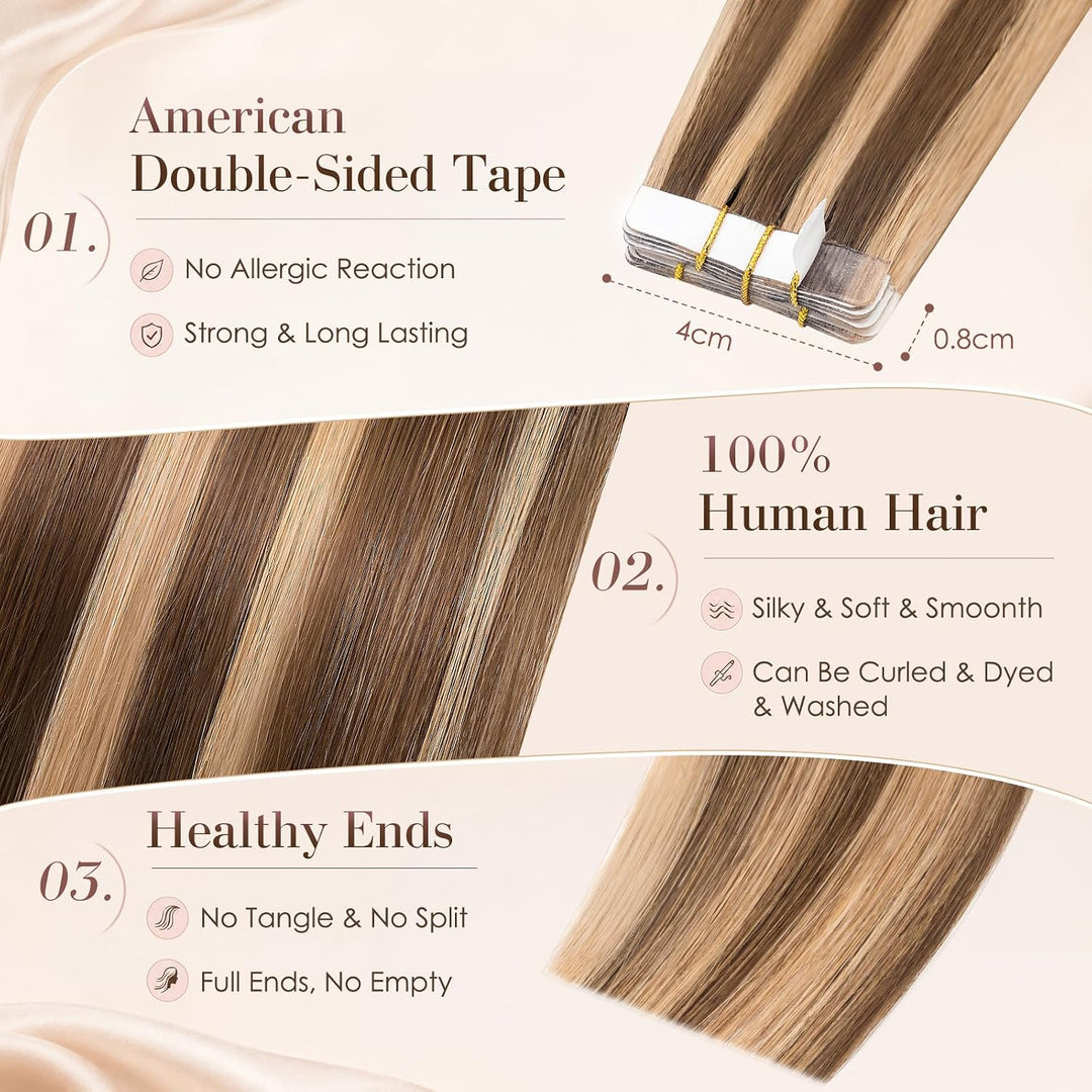 Elailite Tape Extensions Echthaar 