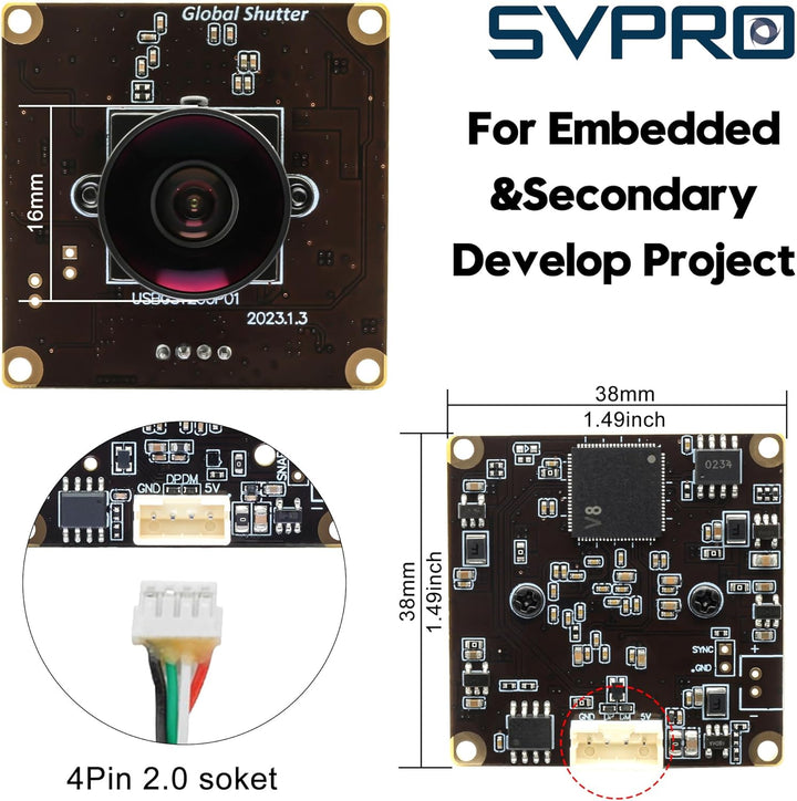 Svpro 2MP Global Shutter USB Kamera Board 90fps Hochgeschwindigkeits Webcam Modul mit Fisheye Objekt