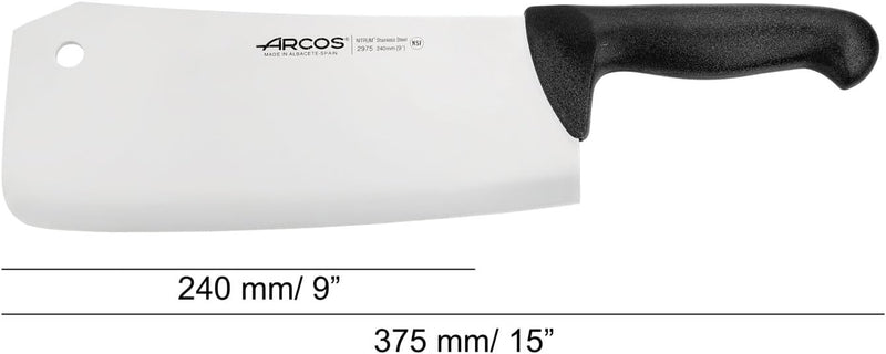 Arcos Serie 2900 - Hackmesser Metzgermesser - Klinge Nitrum Edelstahl 240 mm - HandGriff Polypropyle