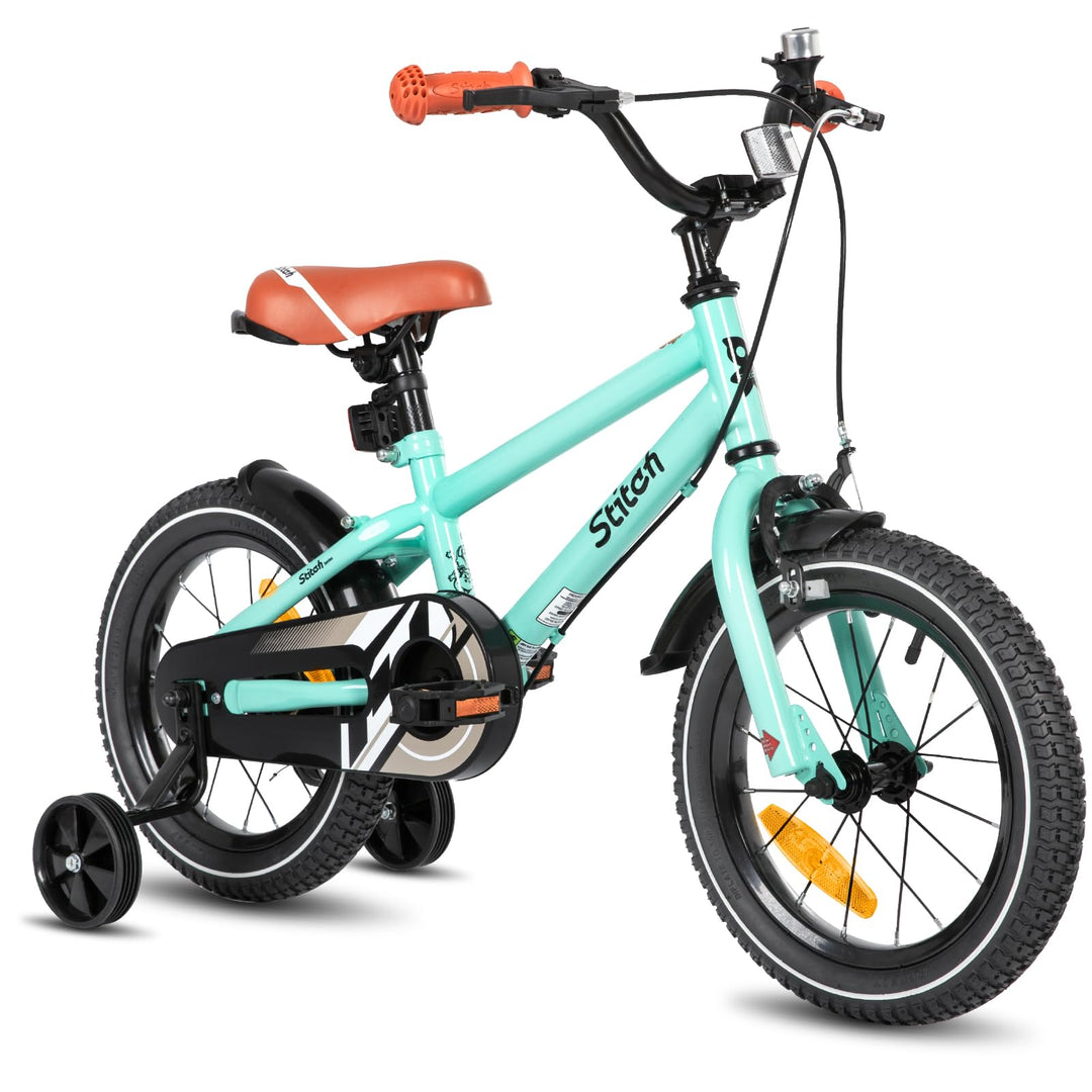 STITCH 14/16 Zoll Kinderfahrrad für 3-5 Jahre Mädchen &amp; Jungen, 14 Zoll Kinderfahrrad mit Stabilisat