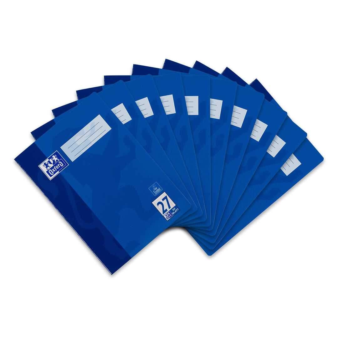 Oxford Schulheft A4, 32 Blatt, Lineatur 27, liniert, 10 Stück Single, Single