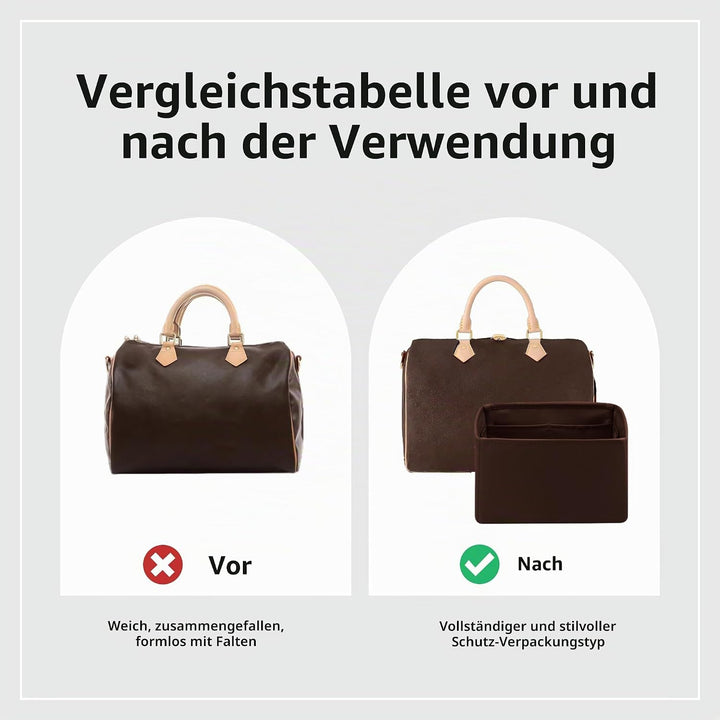 DGAZ Handtaschen Organizer Einsatz, Seide Handtaschenorganisator für LV Speedy Nano/20/25/30/35/40/4