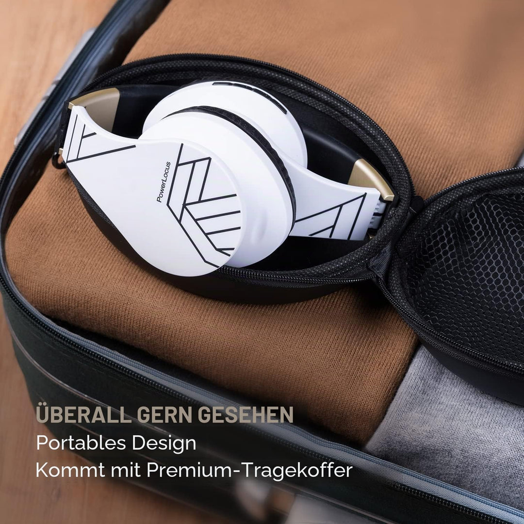 PowerLocus Bluetooth Over-Ear Kopfhörer, Kabellos Stereo Faltbare Kopfhörer Kabellose und Kabel-Kopf