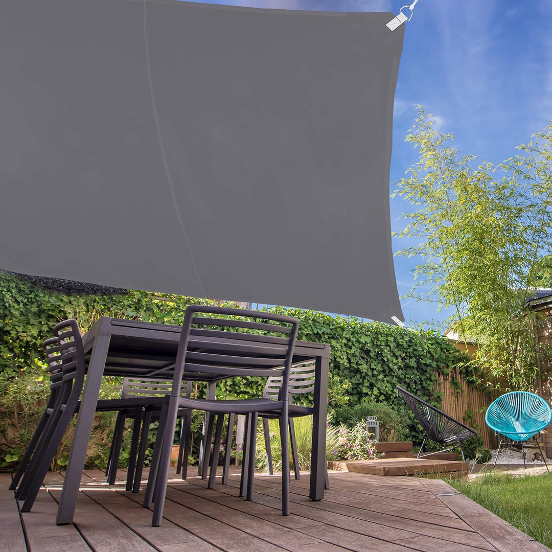 Relaxdays Sonnensegel quadratisch, wasserabweisend, UV-Schutz, mit Spannseilen, Terrasse, Balkonsege