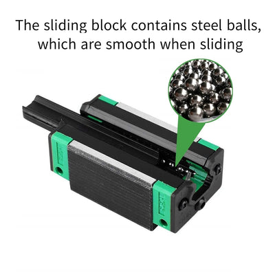 BEVDICNC HGR20 600mm Linearschiene Schwarz 2 Stück Linearführung mit 4 Stück HGH20CA Schlittenschieb