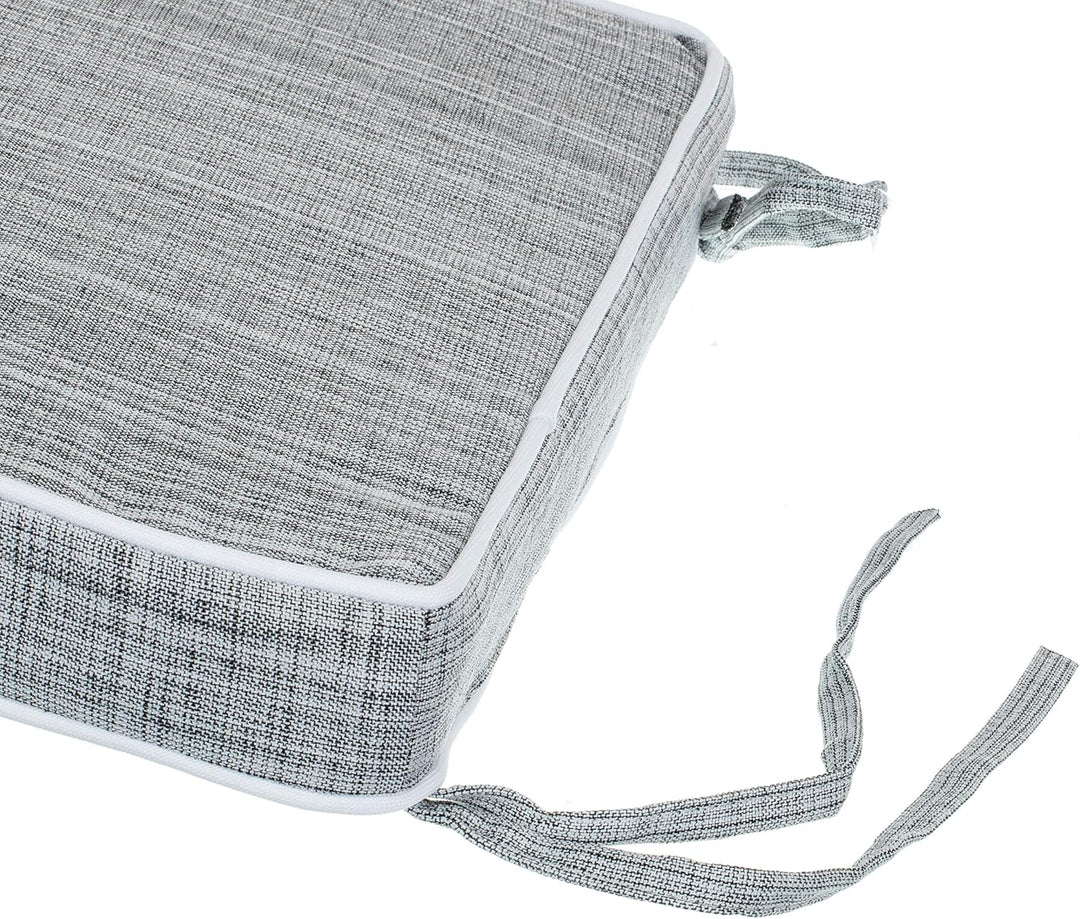 Brandsseller 4er Set Sitzkissen 40x40x4 cm – Wasser- & schmutzabweisende Stuhlkissen mit Bindebänder