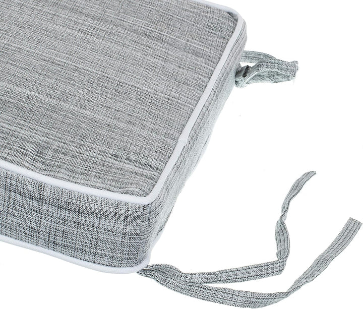 Brandsseller 4er Set Sitzkissen 40x40x4 cm – Wasser- & schmutzabweisende Stuhlkissen mit Bindebänder