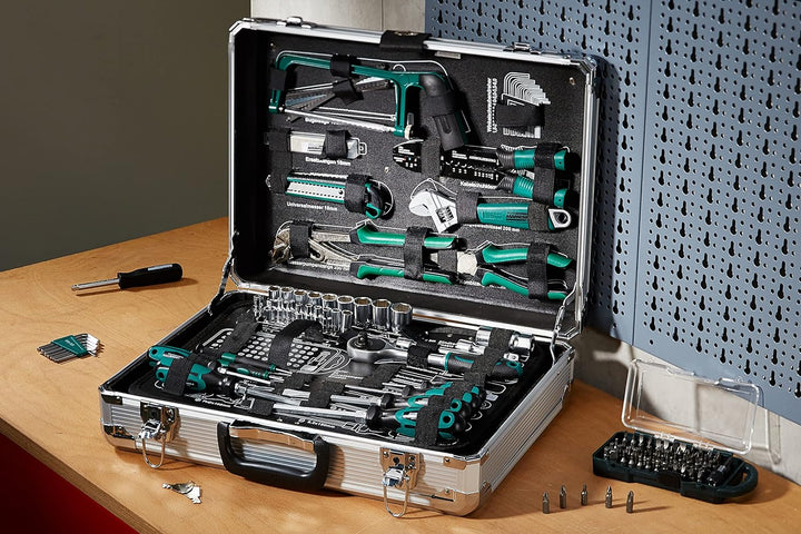 Brüder Mannesmann 124-tlg. Werkzeugsatz im Alukoffer, Silber, M29072 Single, Single