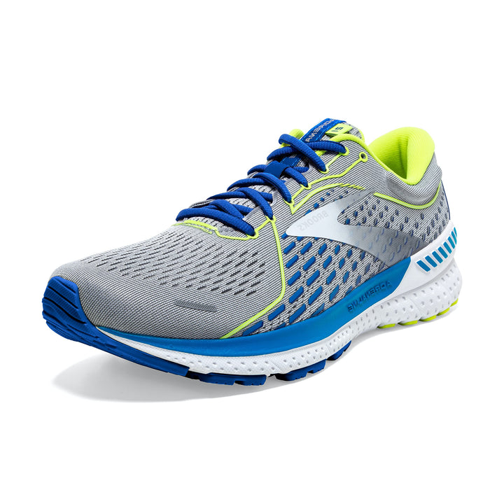 Brooks Herren Adrenaline Gts 21 Laufschuhe 44.5 EU Grey White Indigo, 44.5 EU Grey White Indigo