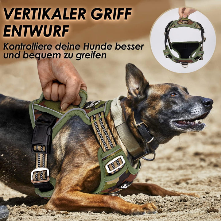 Eyein Hundegeschirr für Mittelgrosser Hunde, Anti Zug Brustgeschirr mit 2 Leinenclips und leicht zu