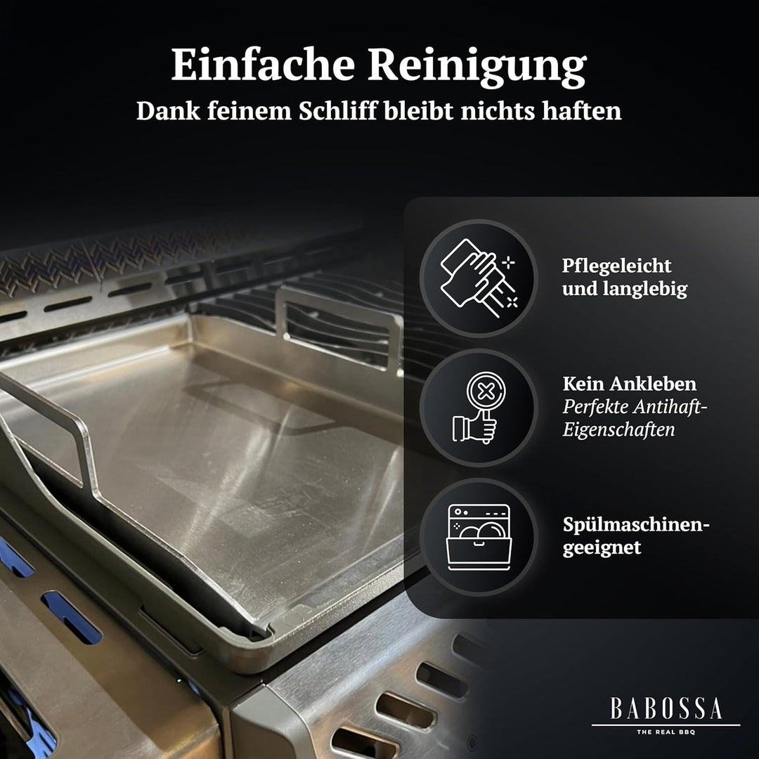 BABOSSA Premium Einsatzpfanne/Plancha kompatibel mit allen Napoleon Rogue Modellen | 44.9x27.4cm | M