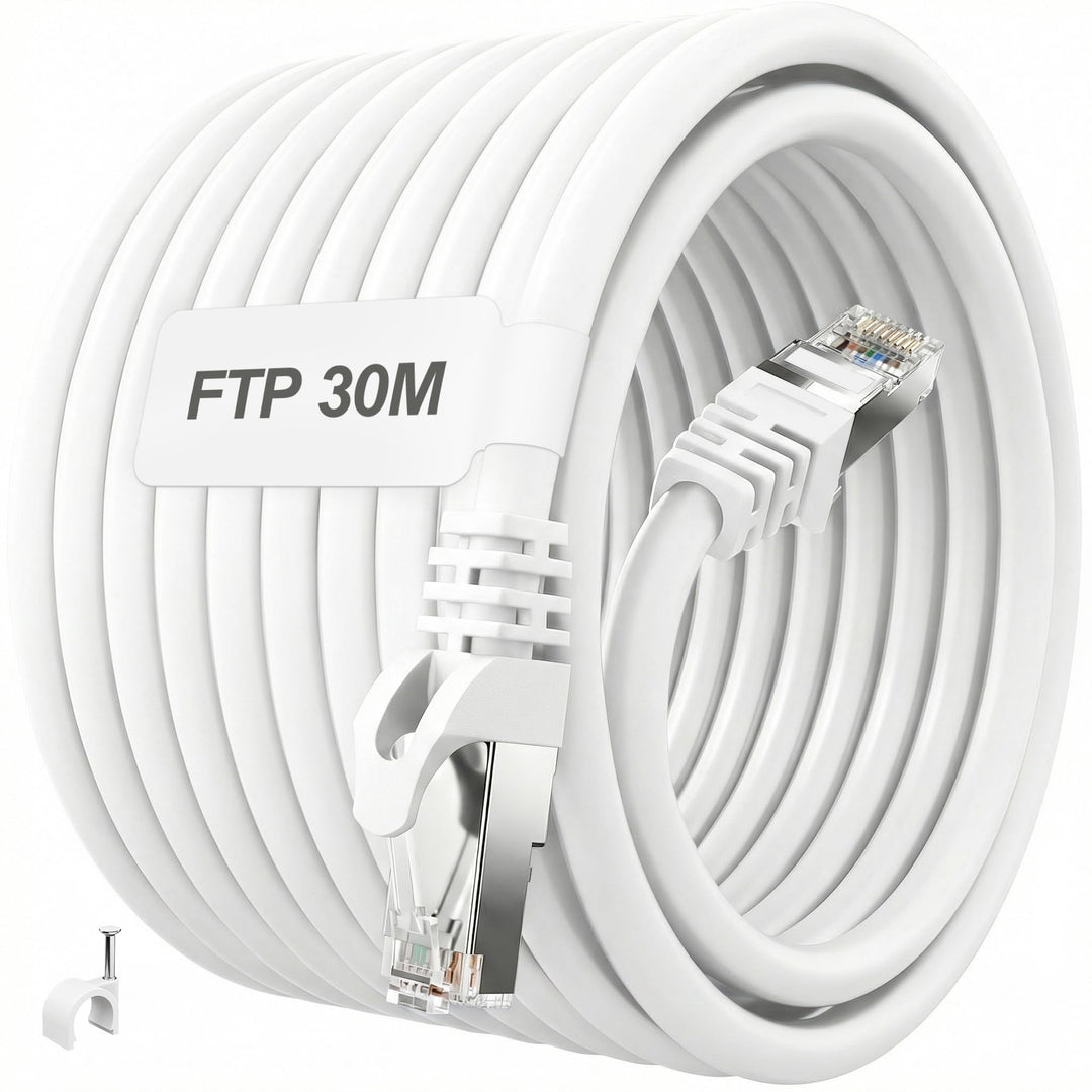 ikbc LAN Kabel 30 meter, Cat 6 Netzwerkkabel 30m FTP Geschirmt Ethernet Kabel, High speed Internetka