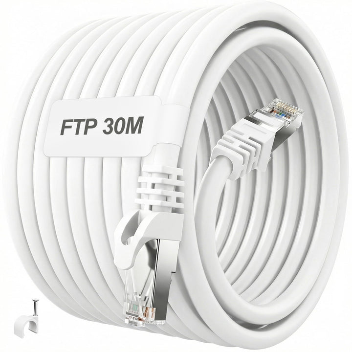 ikbc LAN Kabel 30 meter, Cat 6 Netzwerkkabel 30m FTP Geschirmt Ethernet Kabel, High speed Internetka
