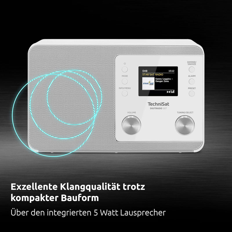 TechniSat DIGITRADIO 307 - DAB Radio (DAB+, UKW, Aux-Eingang, Kopfhöreranschluss, Favoritenspeicher,