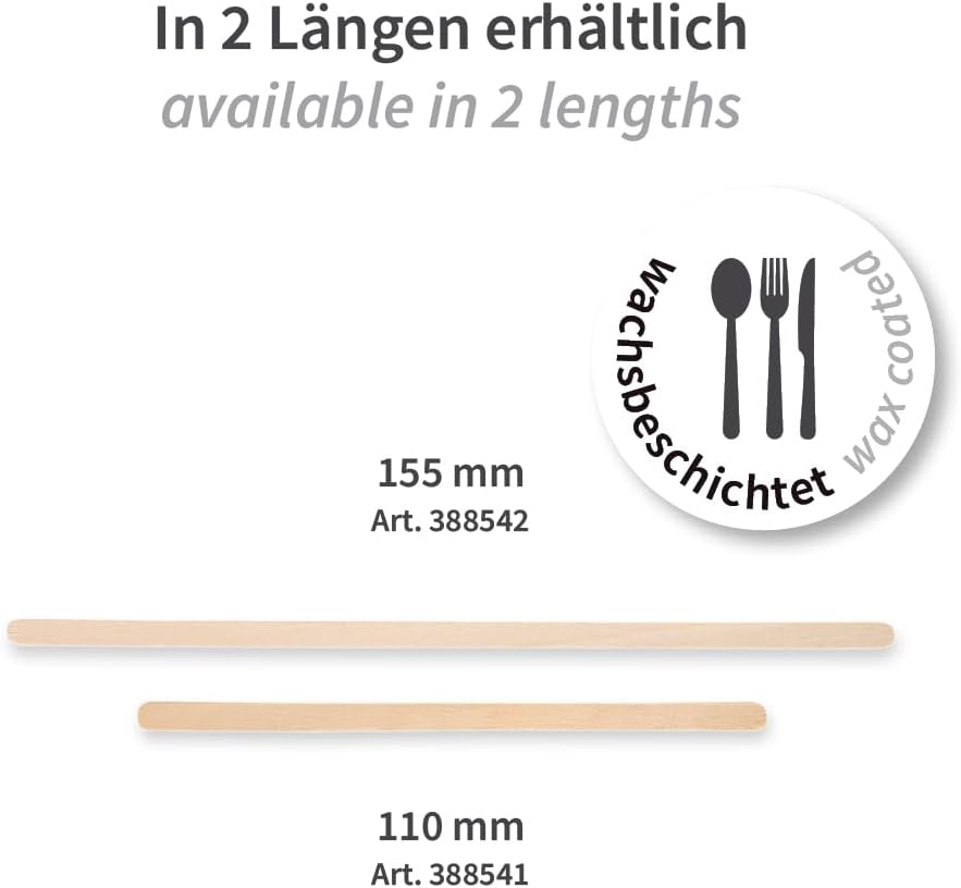 FRANZ MENSCH 10000 Stück NATUREStar Rührstäbchen aus Holz | Holz FSC® 100%, wachsbeschichtet, Box, n