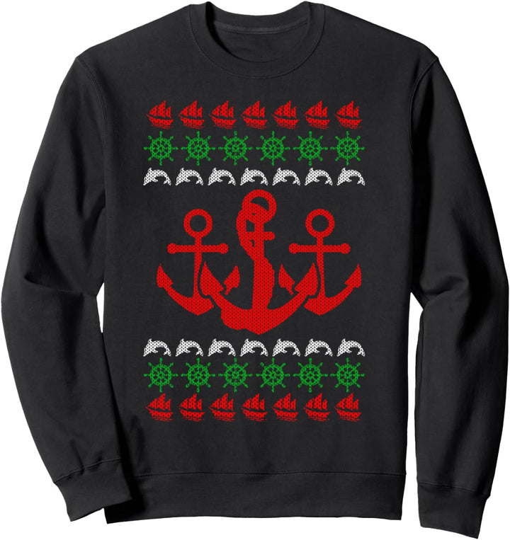 Anker Ugly Christmas Weihnachtsfeier Nordsee Motiv Sweatshirt