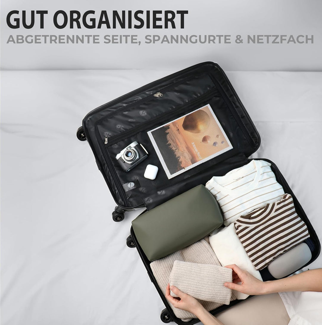 FERGÉ Kofferset Hartschale 5-teilig Milano 3 Grössen Hartschalenkoffer Set + Reisetasche + Kulturbeu