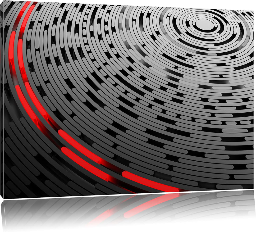 DJ Platte Abstrakte Kunst schwarz/weiss Format: 100x70 auf Leinwand, XXL riesige Bilder fertig gerah