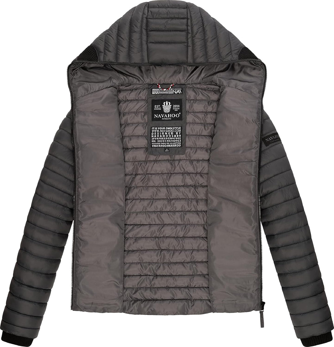 Navahoo Damen Damen leichte Übergangsjacke Steppjacke mit Kapuze Kimuk XS-XXL XS Anthracite, XS Anth