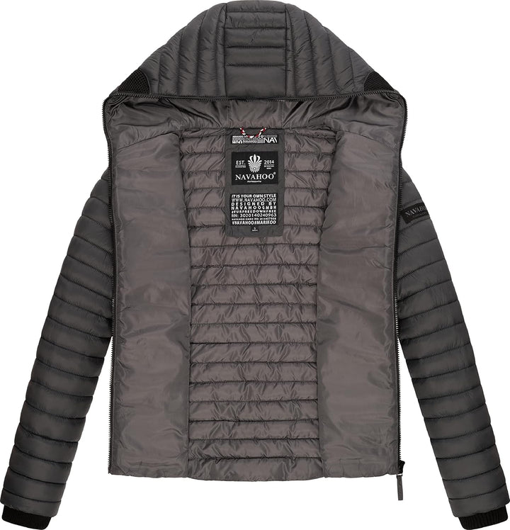 Navahoo Damen Damen leichte Übergangsjacke Steppjacke mit Kapuze Kimuk XS-XXL XS Anthracite, XS Anth