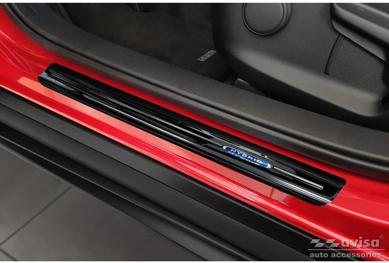 Black Inox door sill protectors compatible with Mazda CX-30 2019- &