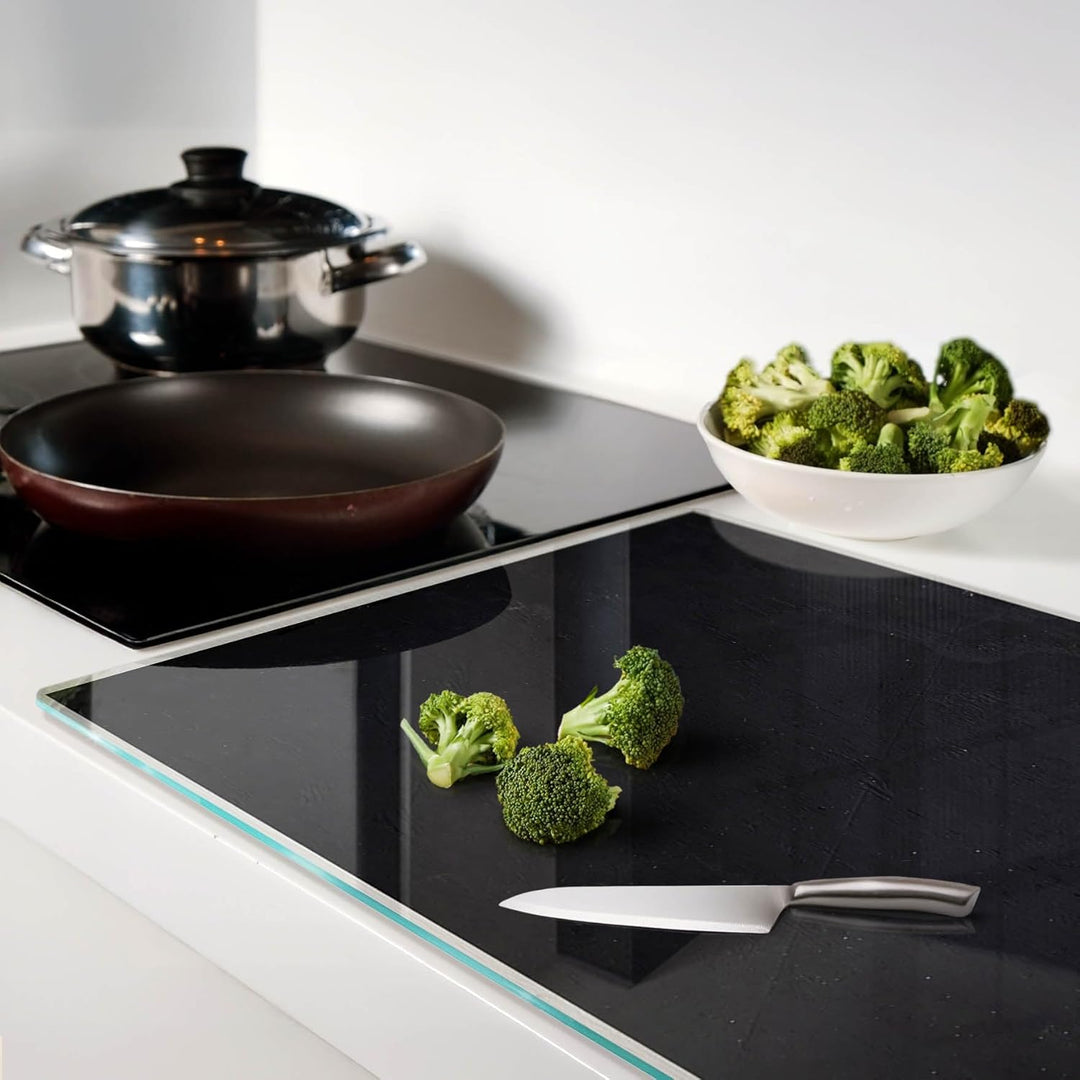 Schneidebretter Glas 80x52 cm Dekorativ für die Küche Hitzebeständig Lebensmittelecht Gehärtetes Gla