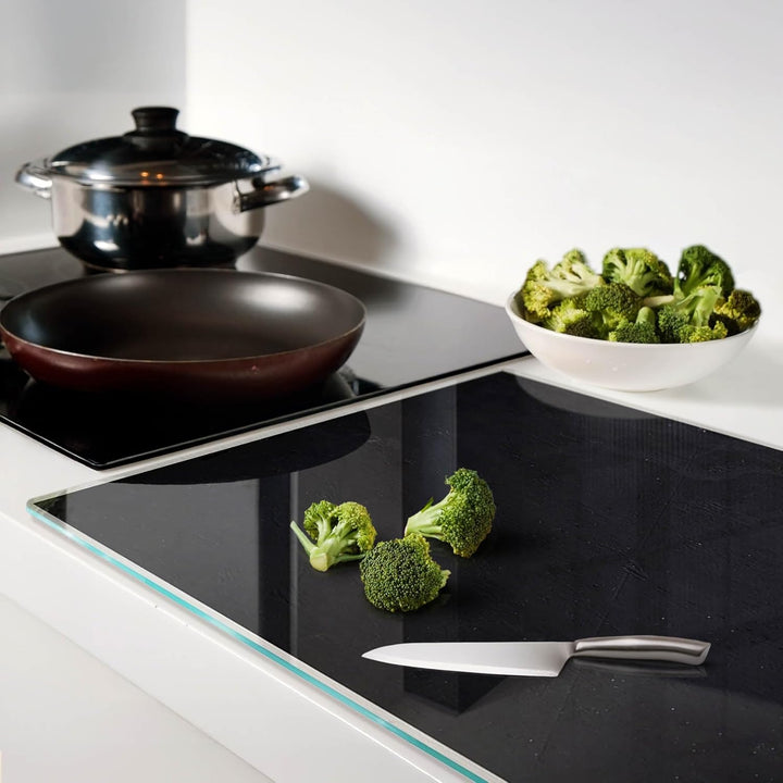 Schneidebretter Glas 80x52 cm Dekorativ für die Küche Hitzebeständig Lebensmittelecht Gehärtetes Gla