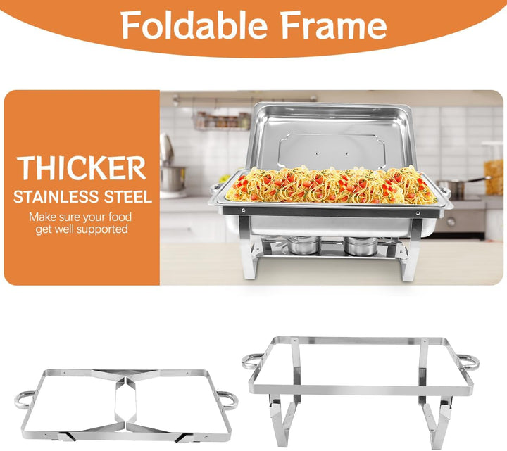 Snowtaros Chafing Dish Set, Wärmebehälter für Speisen, 9L Edelstahl Warmhaltebehälter Essen, Speisen