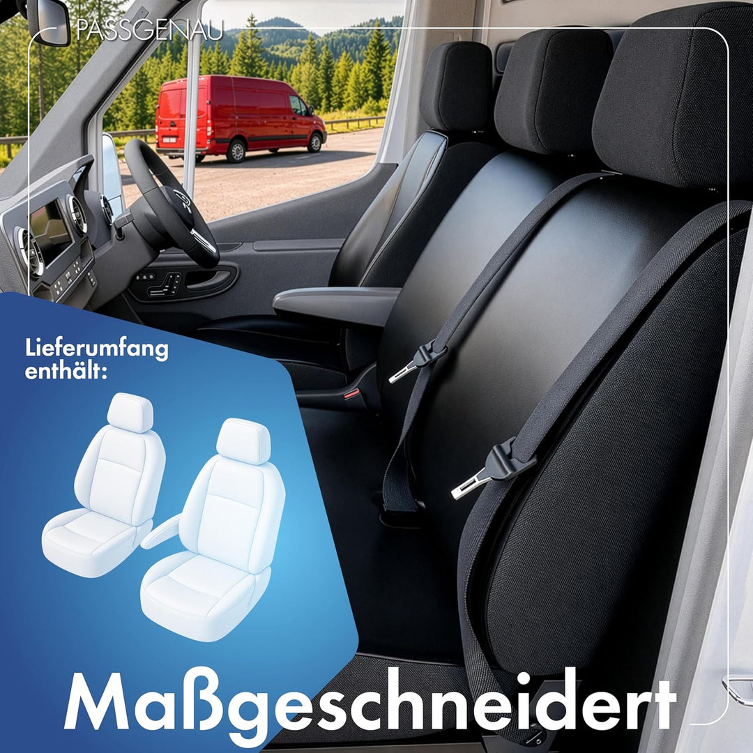 Walser Transporter Sitzbezüge Auto für Ford Transit Courier, 1 Fahrersitz (Aussparung Armlehne recht