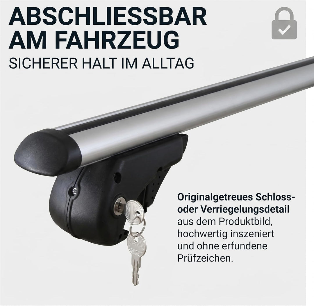 VDP Alu Relingträger Rio 135 kompatibel mit VW Touran Kombi 03-14 Dachträger abschliessbar
