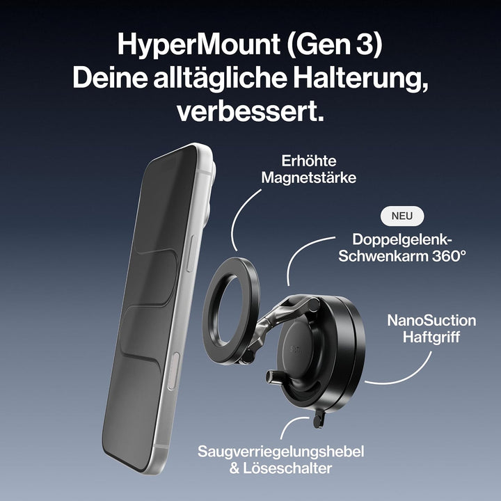Statik HyperMount (Gen 3) Magnetische Handyhalterung für iPhone und Android | Verbesserte Magnetstär