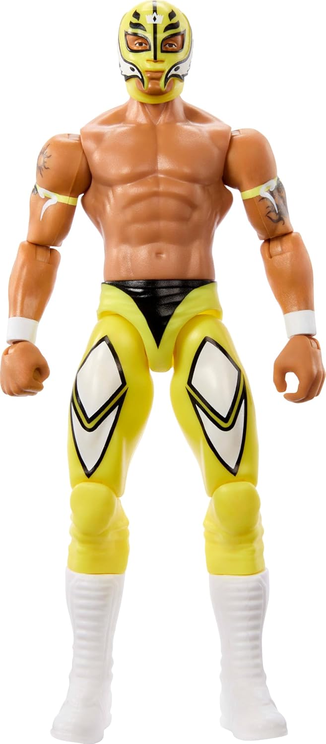 Mattel WWE Actionfigur, 15,2 cm grosses Sammlerstück Rey Mysterio mit 10 Artikulationspunkten & lebe