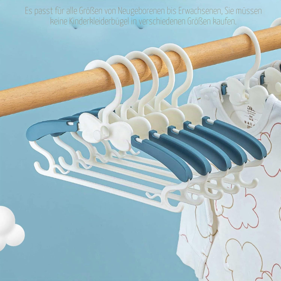 WJWSKI Baby Kleiderbügel Kinder, 20 Stapelbare Hangers mit Hosenständer, Platzsparend Mitwachsende K
