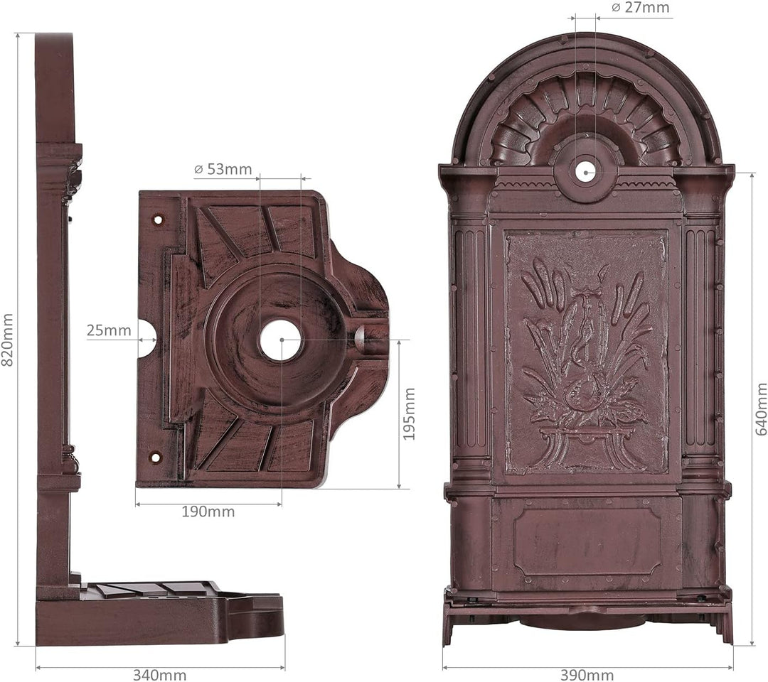 Standbrunnen WZS6 Wasserzapfstelle Wandbrunnen Design Antik für Garten Zapfstelle