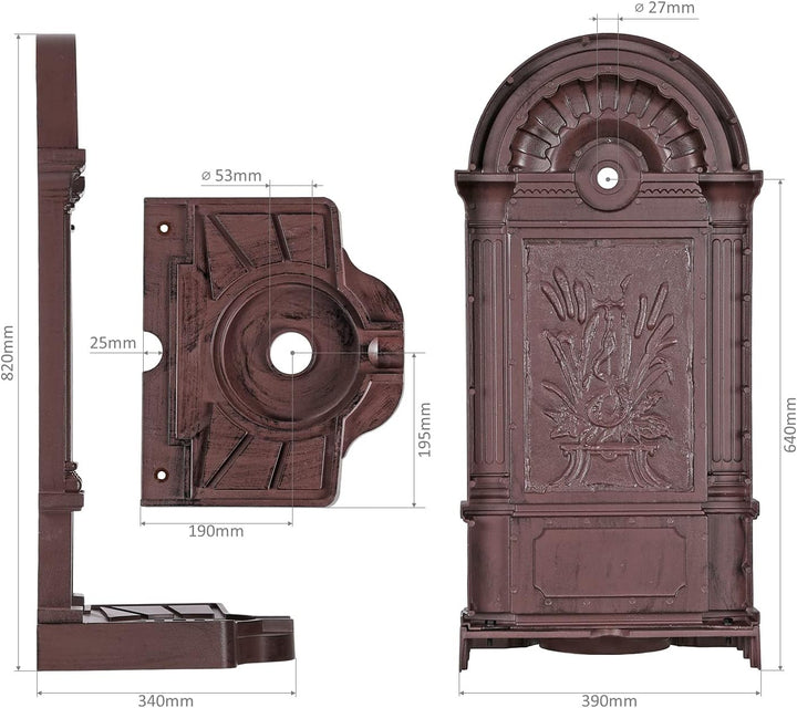 Standbrunnen WZS6 Wasserzapfstelle Wandbrunnen Design Antik für Garten Zapfstelle