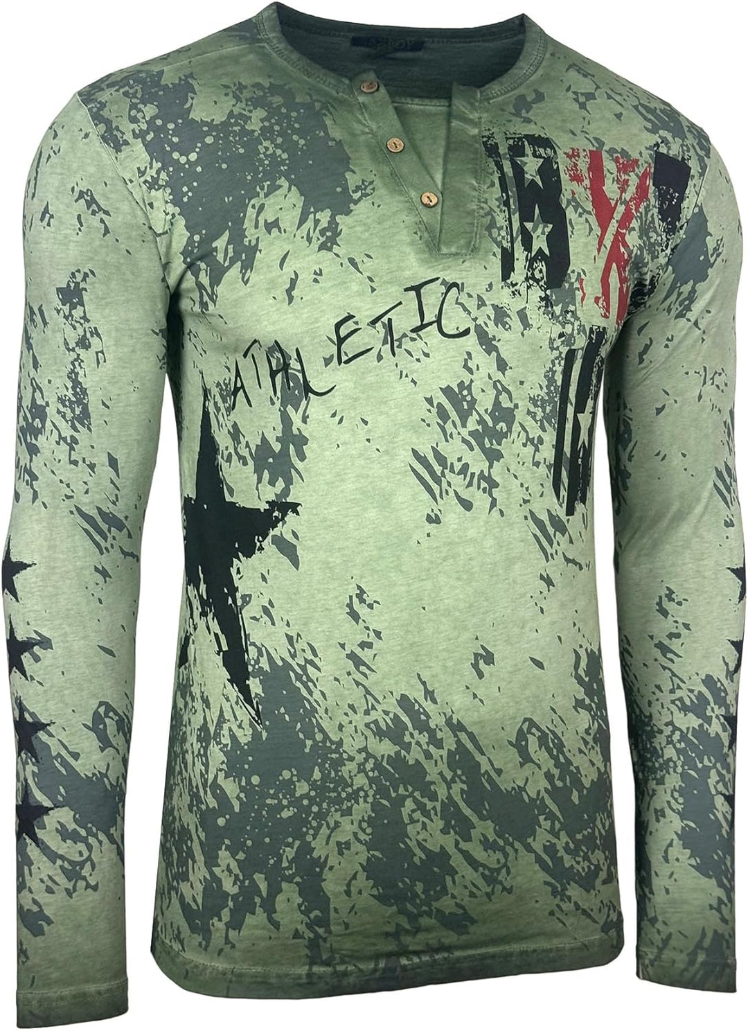 Baxboy Herren Longsleeve T-Shirt Moderner Männer Langarmshirt Langarm Sweatshirt 702 L Khaki, L Khak