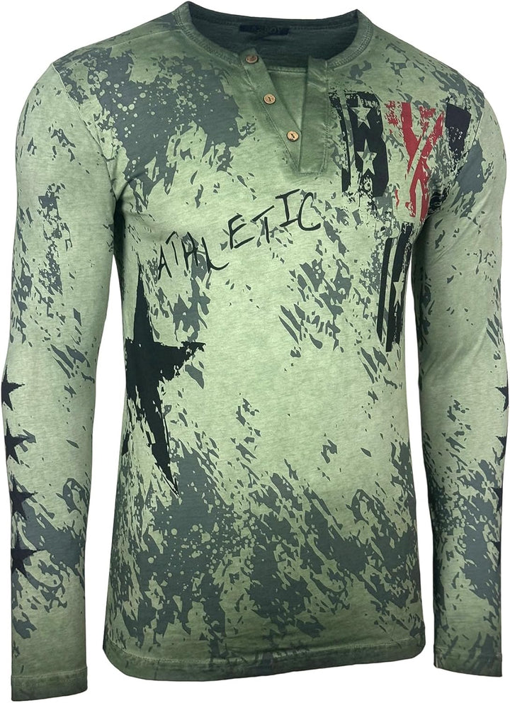 Baxboy Herren Longsleeve T-Shirt Moderner Männer Langarmshirt Langarm Sweatshirt 702 L Khaki, L Khak