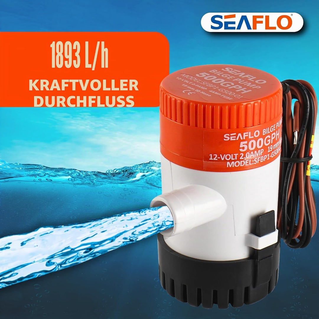 LIGHTEU Seaflo 12v 500 GPH Bilge Pump by Seaflo