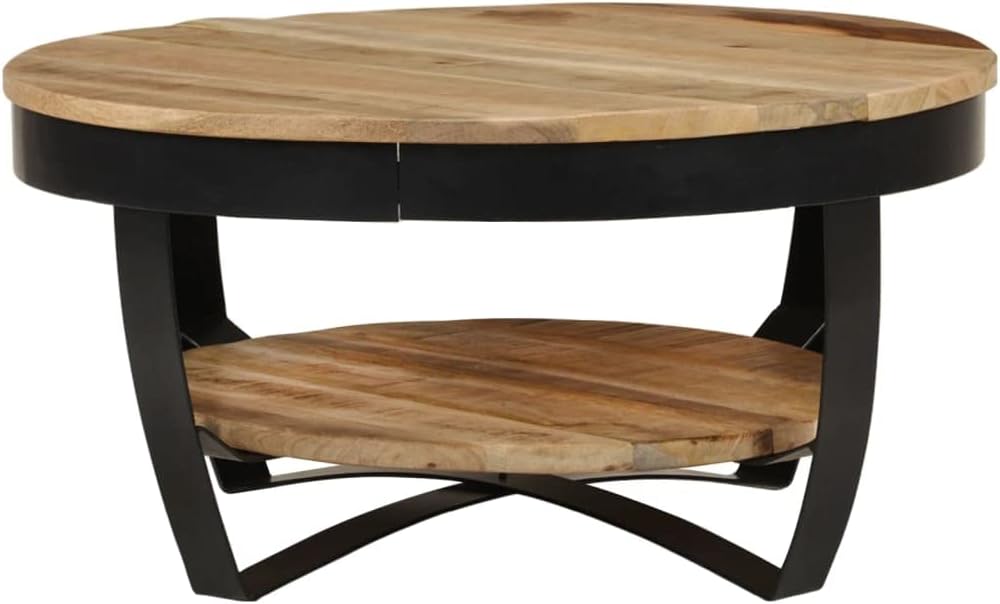 vidaXL Mangoholz Massiv Couchtisch Raues Beistelltisch Wohnzimmer Sofatisch