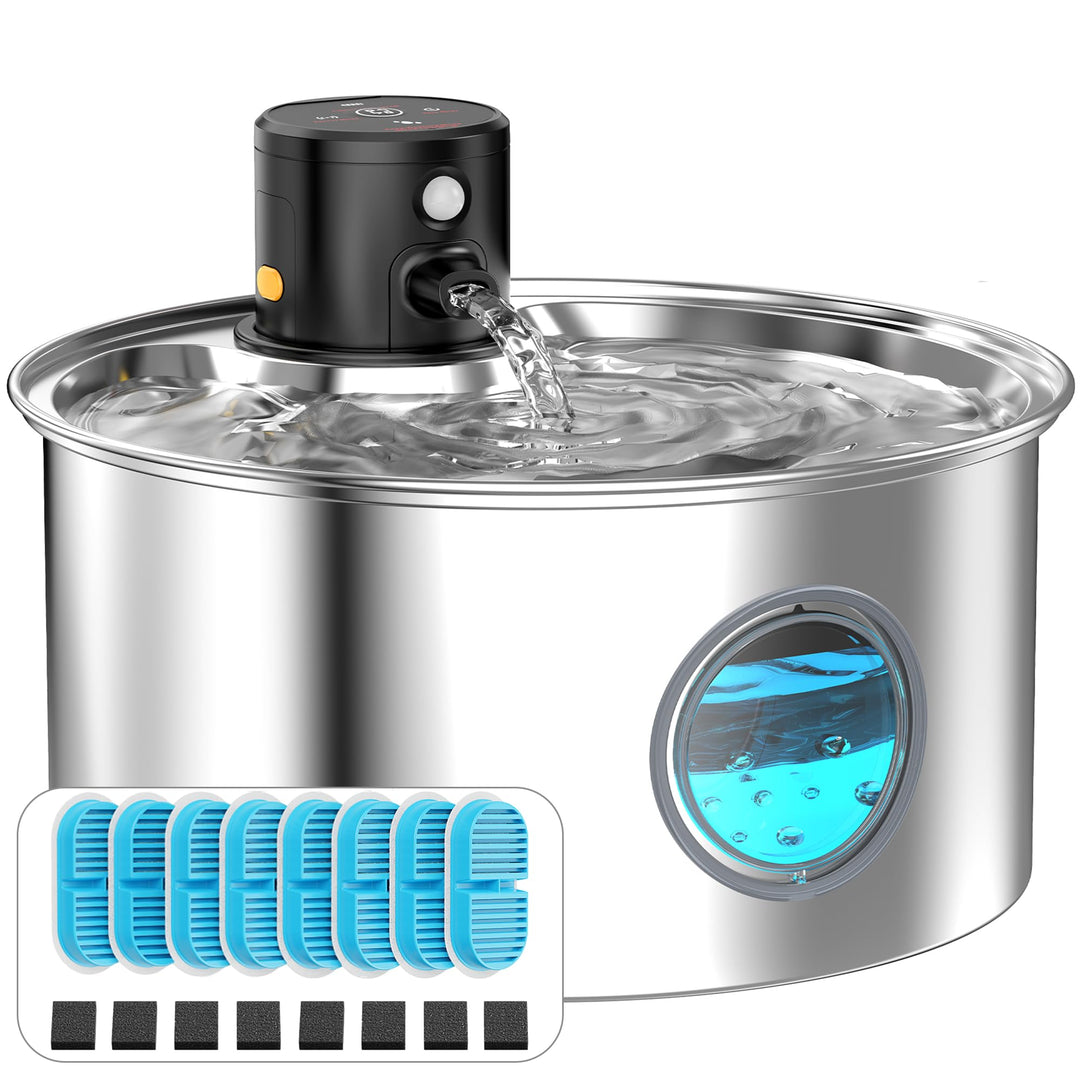 Katzenbrunnen mit Bewegungsmelder Katzen Trinkbrunnen Edelstahl: Katzentrinkbrunnen Sensor - 3.2L Tr