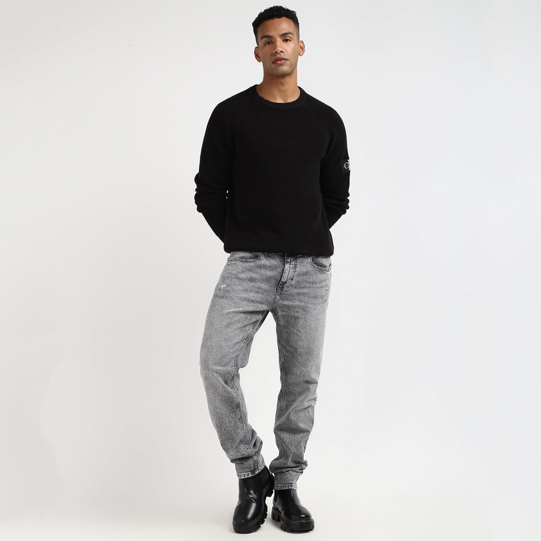 Calvin Klein Herren Badge Easy Sweater J30j323989 Pullover (1er Pack) S Black (Ck Black), S Black (C