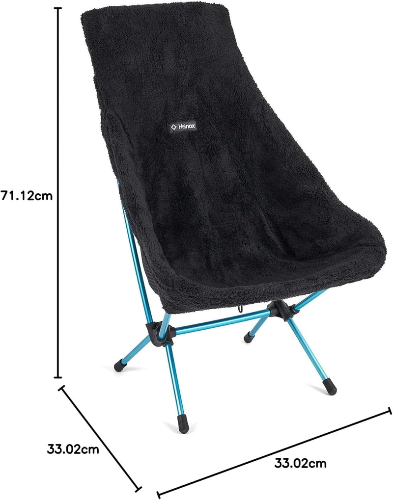 Helinox Fleece Seat Warmer | Wendbarer schwarzer Sitzwärmer für Helinox Chair Two. Hochfloriges Flee