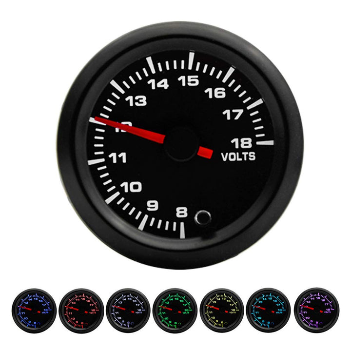 ETOPARS 52mm Automotor Kfz 2" Zeiger Spannungsanzeige Volt Messgerät Kit 7 Farbe LED Lichtanzeige Ze