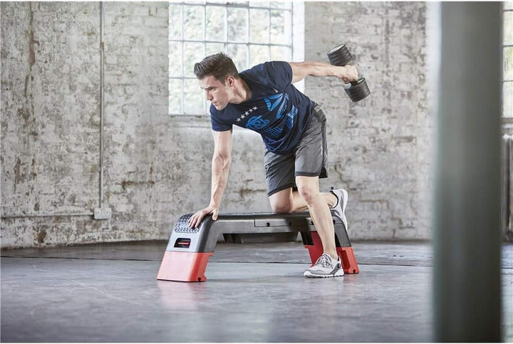 Reebok Deck Multifunktions-Stepbench, schwarz/rot