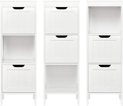 Mondeer Badezimmerschrank, Badkommode mit 2 Schubladen verstellbar modern für Badezimmer, Weiss