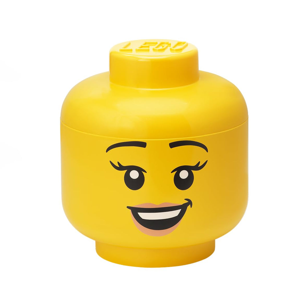 Room Copenhagen Iconic Storage Head Large Stackable Storage Box 8,5 L Yellow Happy Girl Happy Girl L