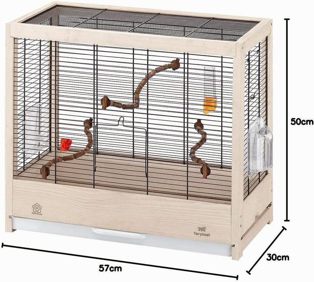Ferplast Vogelkäfig Wellensittich Käfig Exotenkäfig, inkl. Vogelspielzeug, Vogel-Futternapf, Vogel-S