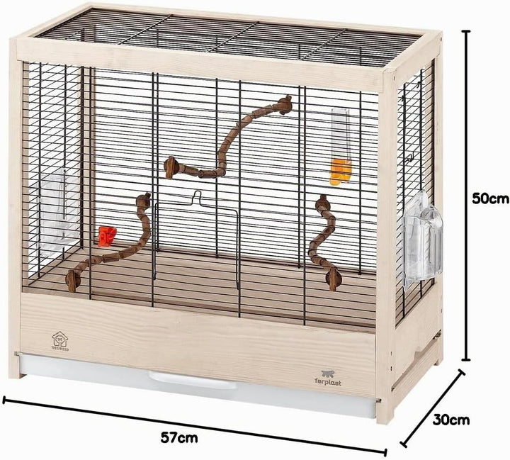 Ferplast Vogelkäfig Wellensittich Käfig Exotenkäfig, inkl. Vogelspielzeug, Vogel-Futternapf, Vogel-S