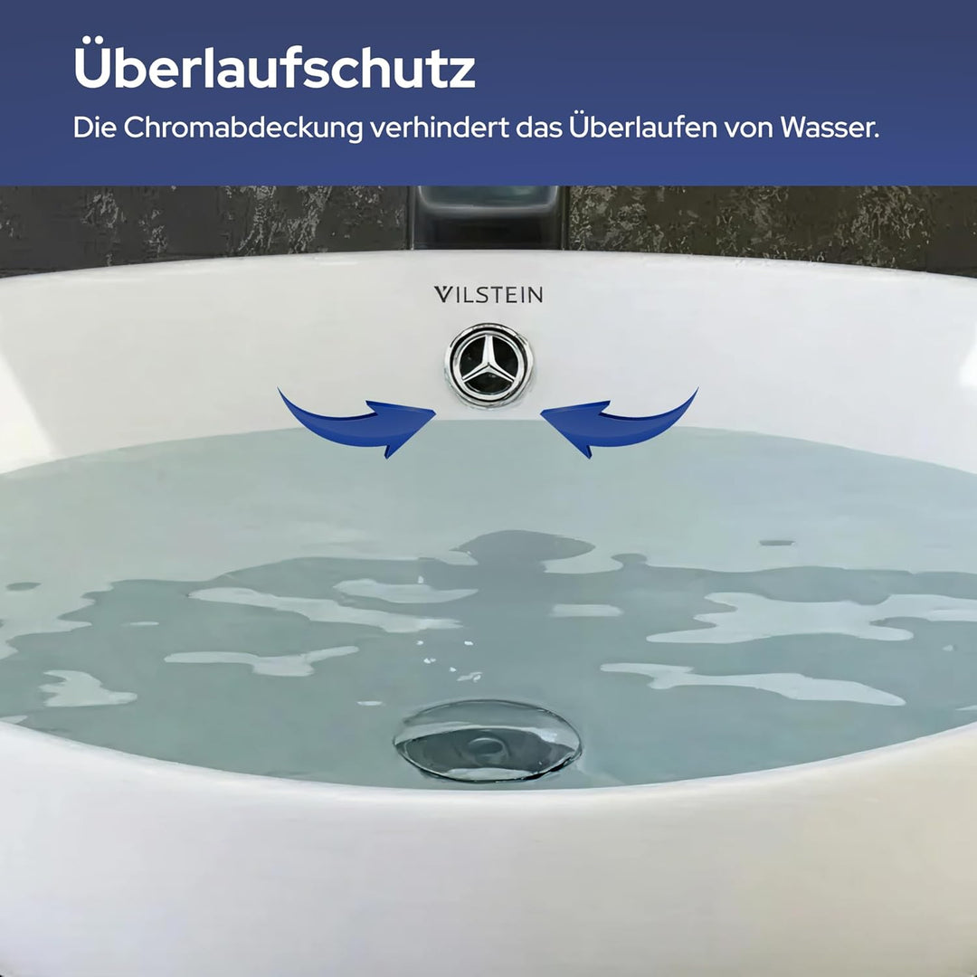 VILSTEIN Keramik Waschbecken, 60cm, Oval, Weiss, Mit Überlauf, Aufsatz-Waschschale für