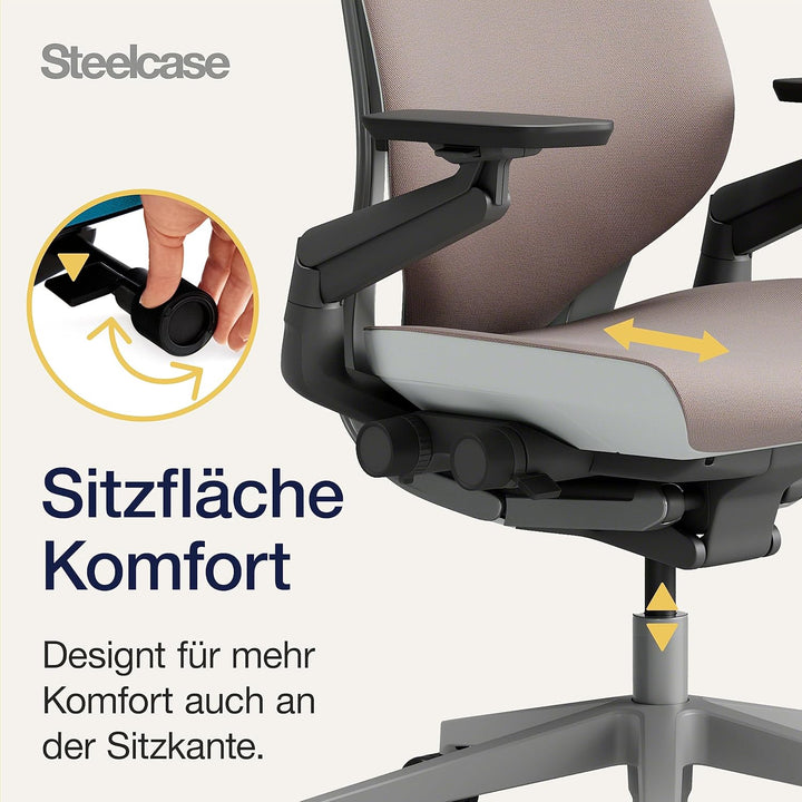 Steelcase Gesture Ergonomischer Bürostuhl mit 360° Armlehnen und 3D-Live Back Lumbalstütze Linse Lin